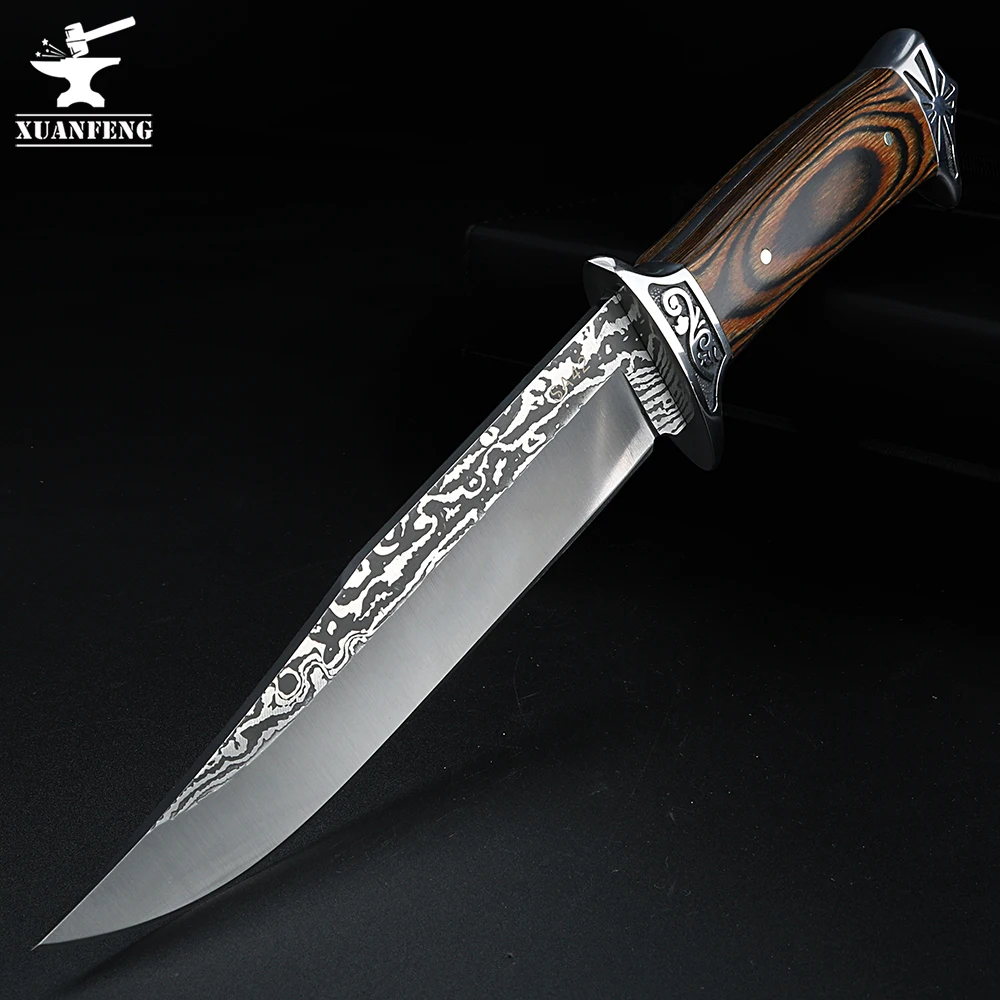 Уличный стальной нож D2 с фиксированным клинком короткий для выживания на природе