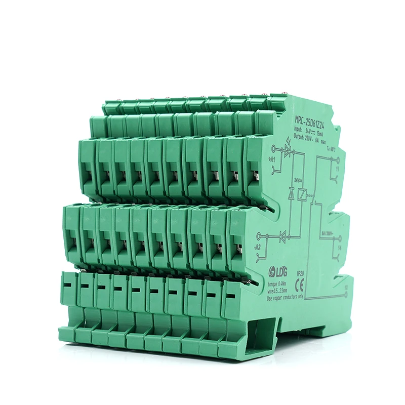 10 шт./лот релейный модуль DIN рейка ПЛК интерфейсная плата 6A 250AC/DC Выход