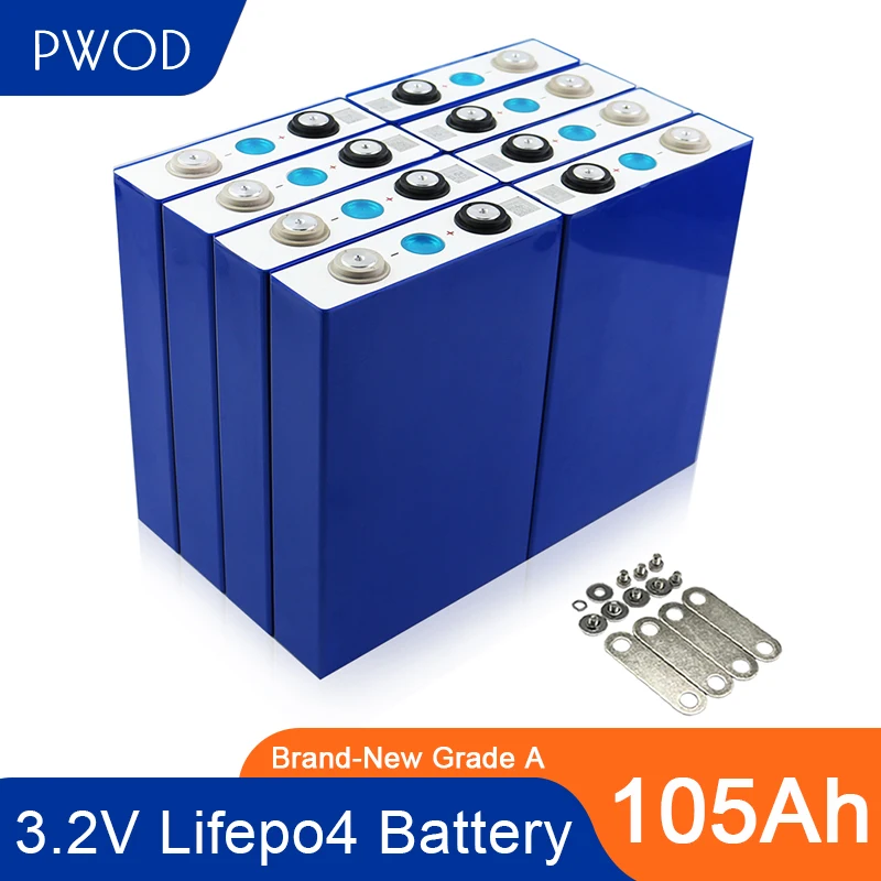 2020 Новый 16 шт 3 2 V 105Ah lifepo4 батарея 12V 24V36V 48V для EV RV аккумулятор diy солнечный ЕС США