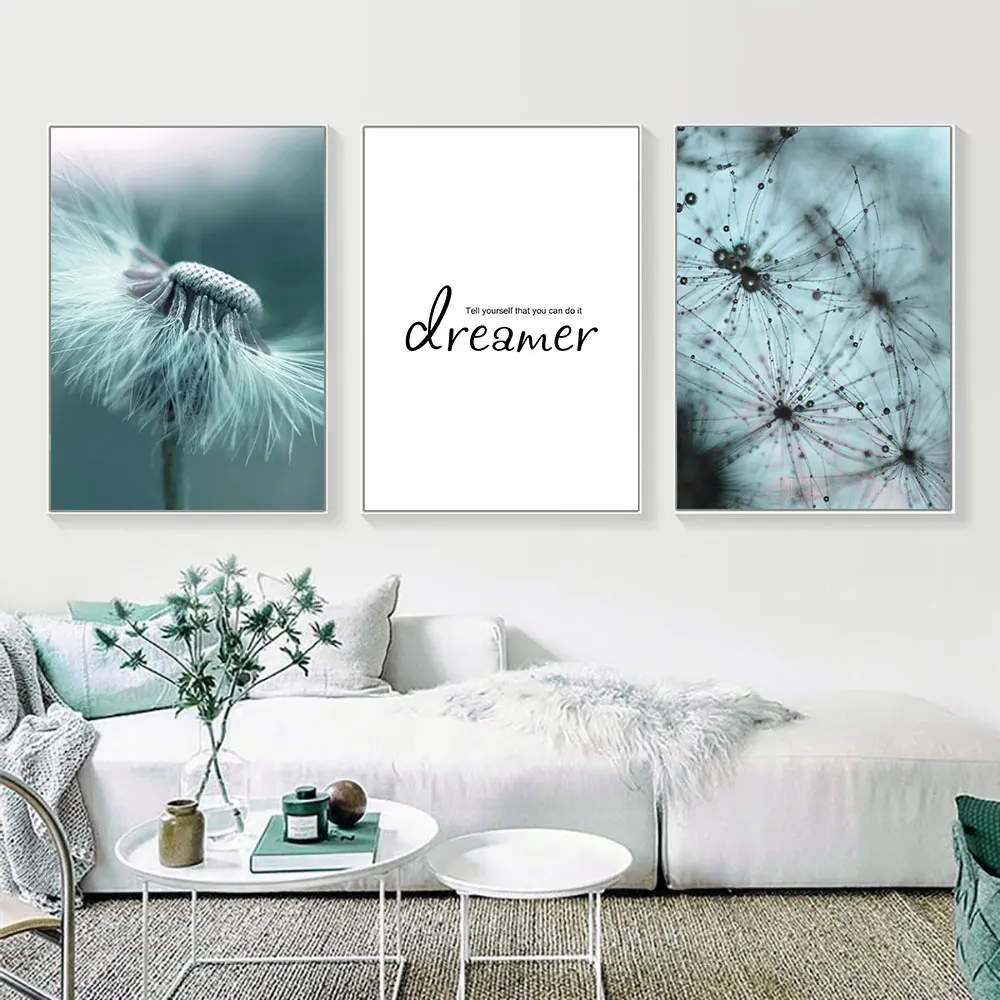 Одуванчик пейзаж настенное искусство холст картина скандинавский постер и