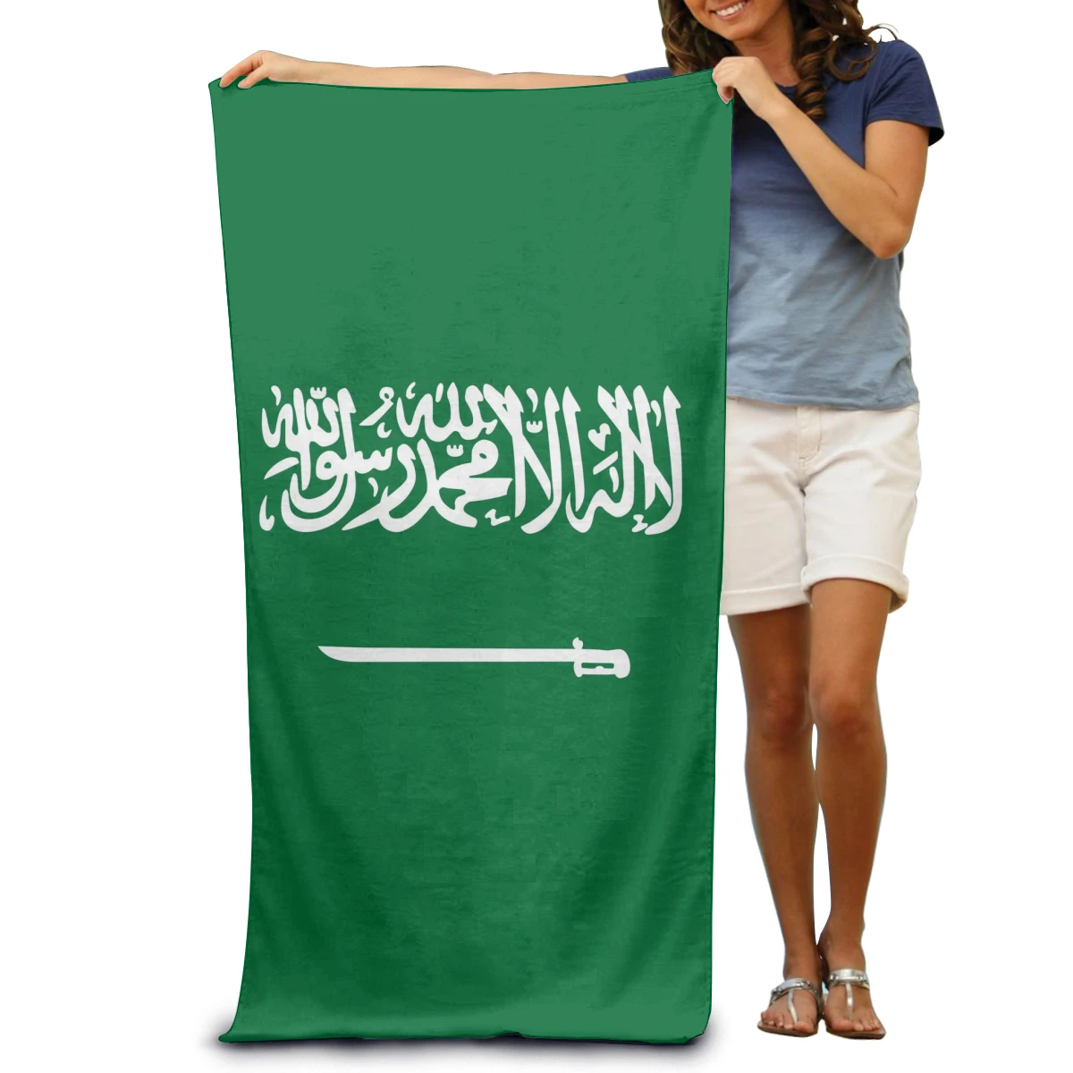 Мягкое банное полотенце с флагом Саудовской Аравии модная пригодная для носки