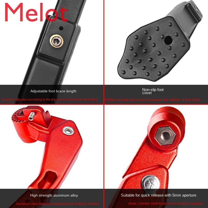 

Mountain Bike Foot Brace Quick Release Tripod Aluminum Alloy Bicycle Kick Bracket Side Support Stand Bicycle Accessories