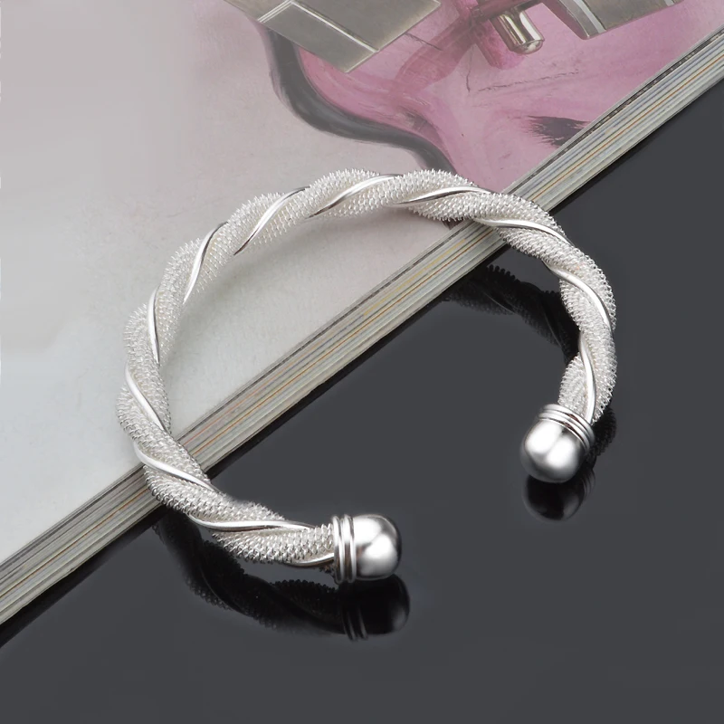 Проволочные сетчатые браслеты для женщин ювелирные изделия открытый жесткий