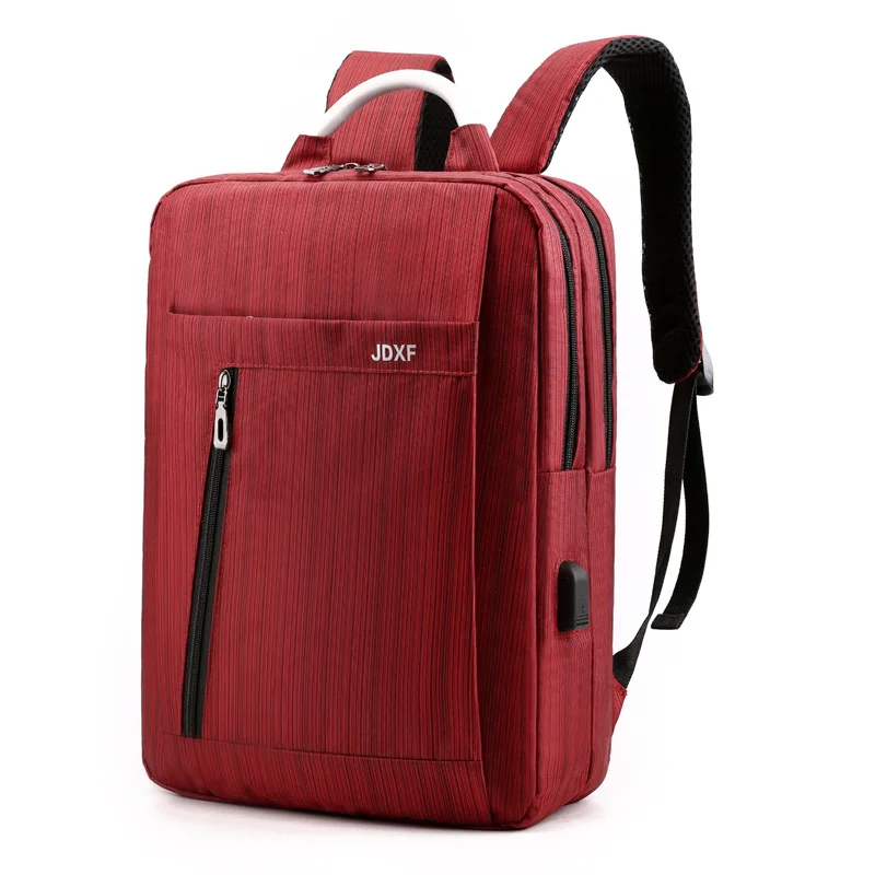 Деловой водонепроницаемый рюкзак с usb-зарядкой черно-серая школьная сумка для