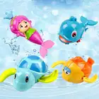Мультяшная черепаха-русалка, заводная игрушка для ванны, детские развивающие обучающие игрушки для классического плавания, водная заводная цепочка, игрушка
