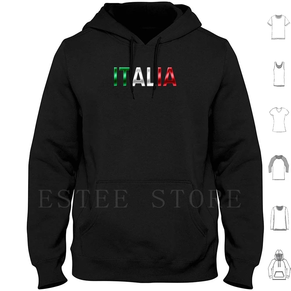 

Italia-Italian Flag-Text Hoodies Italy Italia Italian Italiano Italiana Metal Chrome Flag Flags Il Tricolore Il