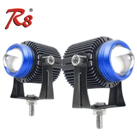 universal car motorcycle led projector lens work spotlights white yellow dual colors high low beam high power mini size external