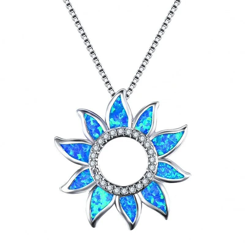 

Exquisite Fashion Simple Geometric Color Opal Pendant Necklace Female Party Banquet Elegant Accessories Gift Jewelry Wholesale