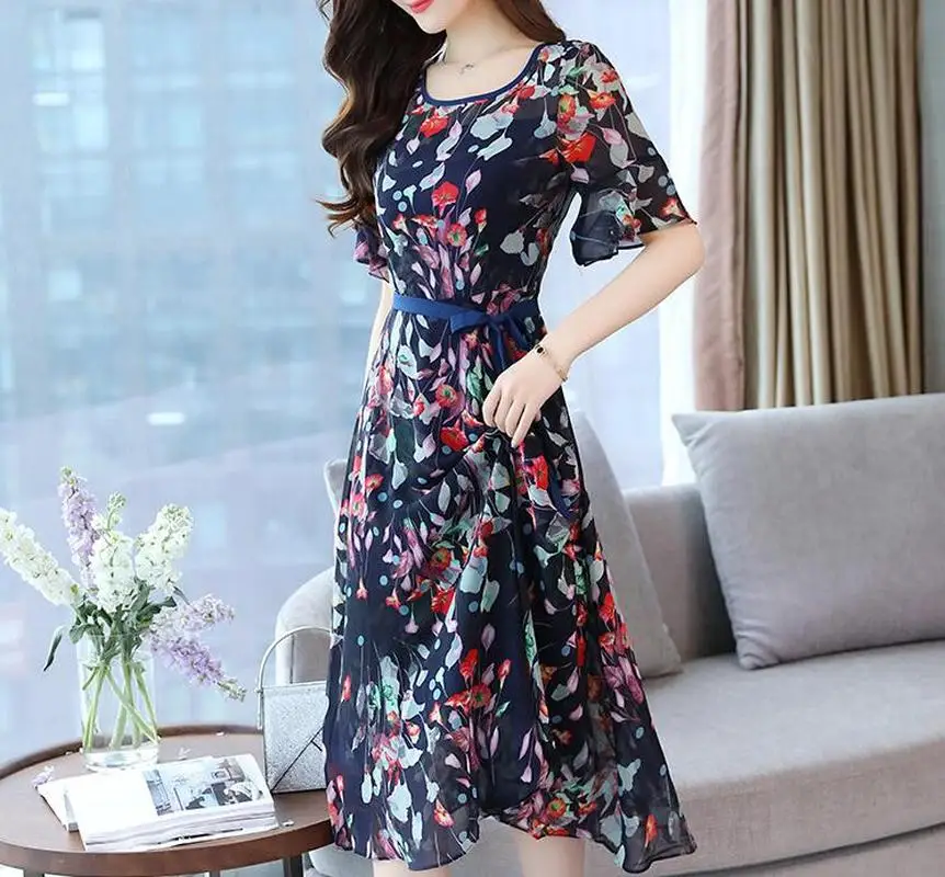 Модные женские шифоновые вечерние платья трапециевидной формы с бантом женская