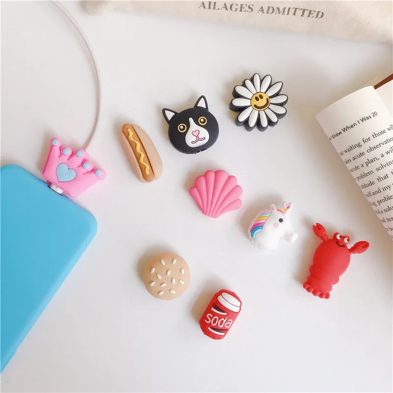 Забавный цветок защитное устройство для заряжающего кабеля Крышка Мобильный