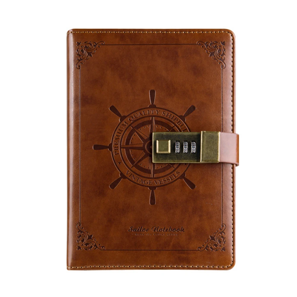 Сейлор Винтаж с замком школьный офисный кожаный комбинированный записной Журнал
