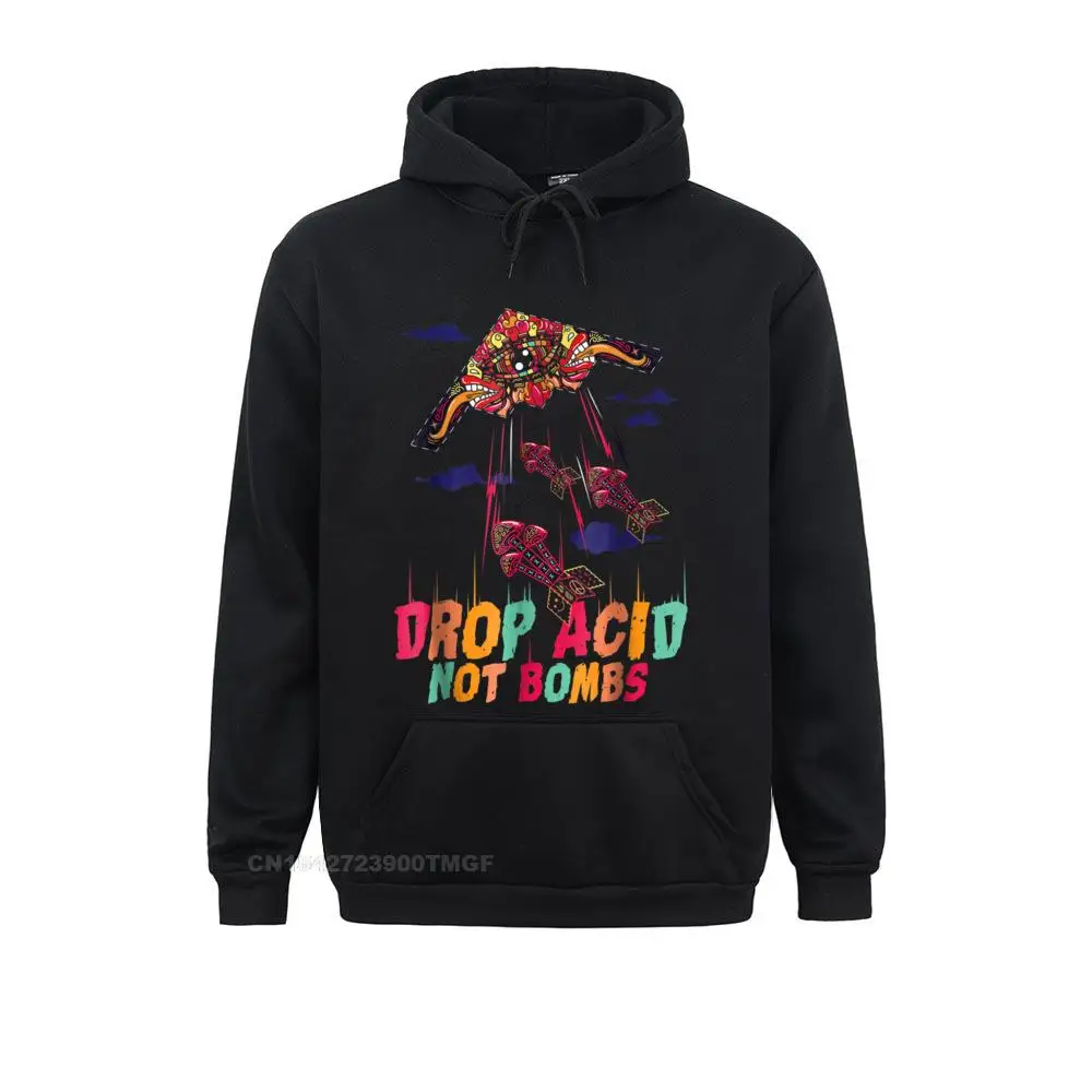 Funny Drop Acid Not Bombs Oversized Hoodie Psychedelic LSD Love Hoodies Hip Hop Casual Long Sleeve Men's Sweatshirts Party Hoods