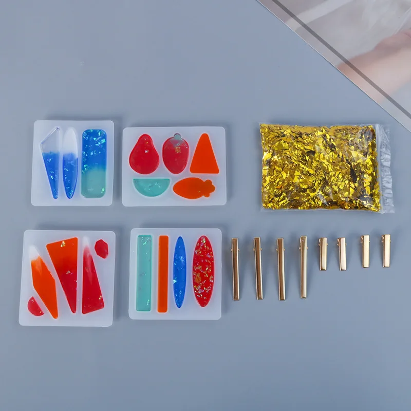 Сделай Сам кристалл эпоксидная заколка для волос силиконовая форма набор ручной