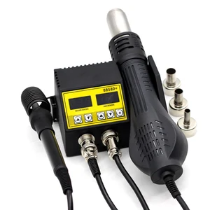 Паяльная станция 8858D, тепловой ФЕН + 220 В 480 Вт с корпусом Bga, сварочный паяльник с 3 соплами BGA VS 8858 8586, Фен