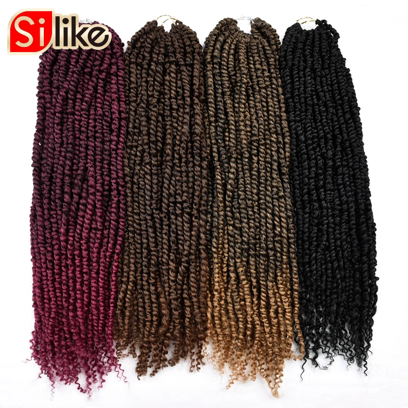 Silike 24 дюйма страсть твист накладные волосы на крючке Предварительно скрученные