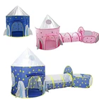 Палатка детская 3 в 1, складная, с туннелем, космическим кораблем, для девочек и мальчиков