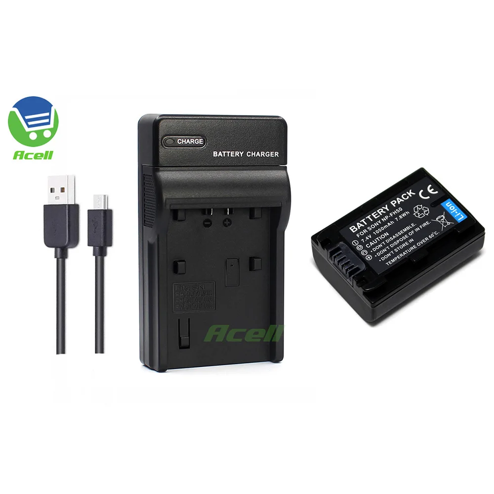 Аккумулятор и зарядное устройство USB для SONY a230 a290 a330 a380 a390 NP-FH50 HX100 DSC-HX200 TG3E TG5E TG7E |