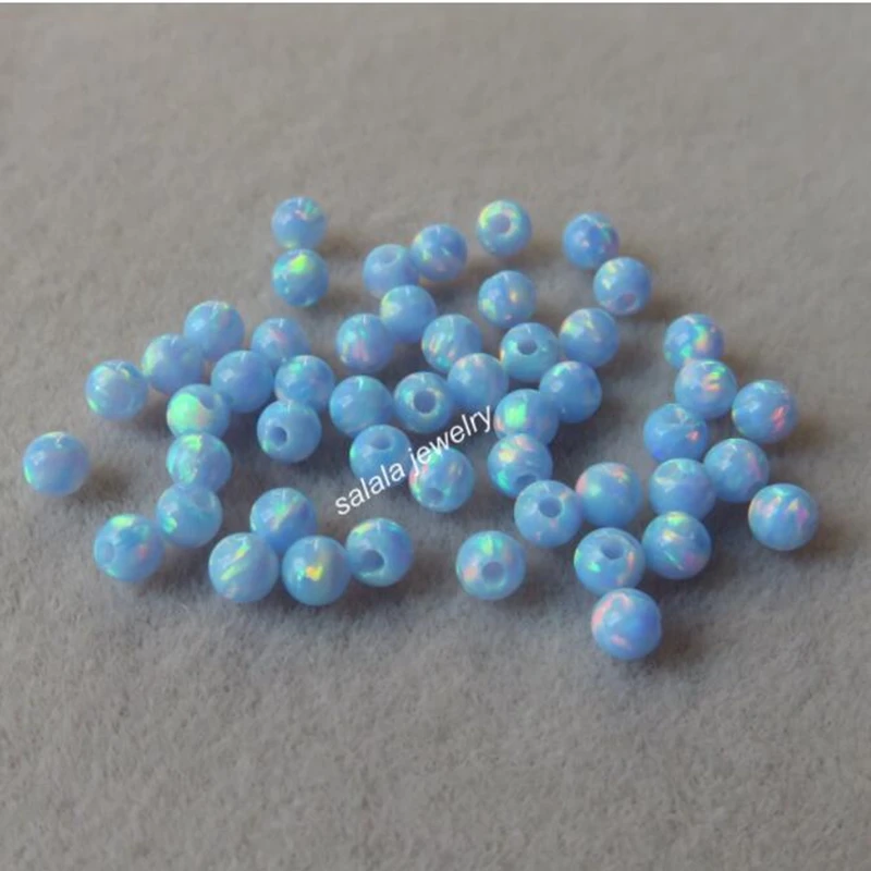 100 шт./лот 3 мм опаловые бусины Просверленный синтетический Круглый Опаловый