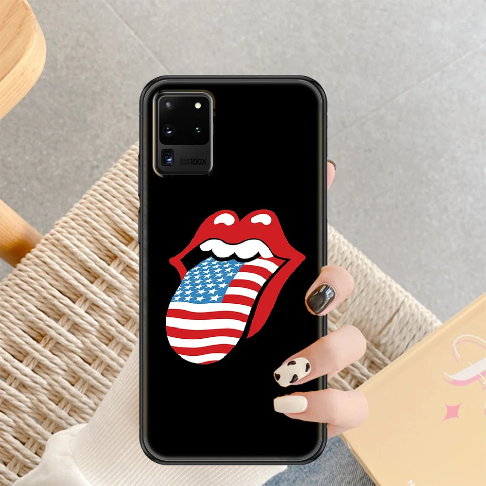 

Band Red Stones Phone case For Samsung Galaxy Note 4 8 9 10 20 S8 S9 S10 S10E S20 Plus UITRA Ultra black 3D hoesjes luxury cover