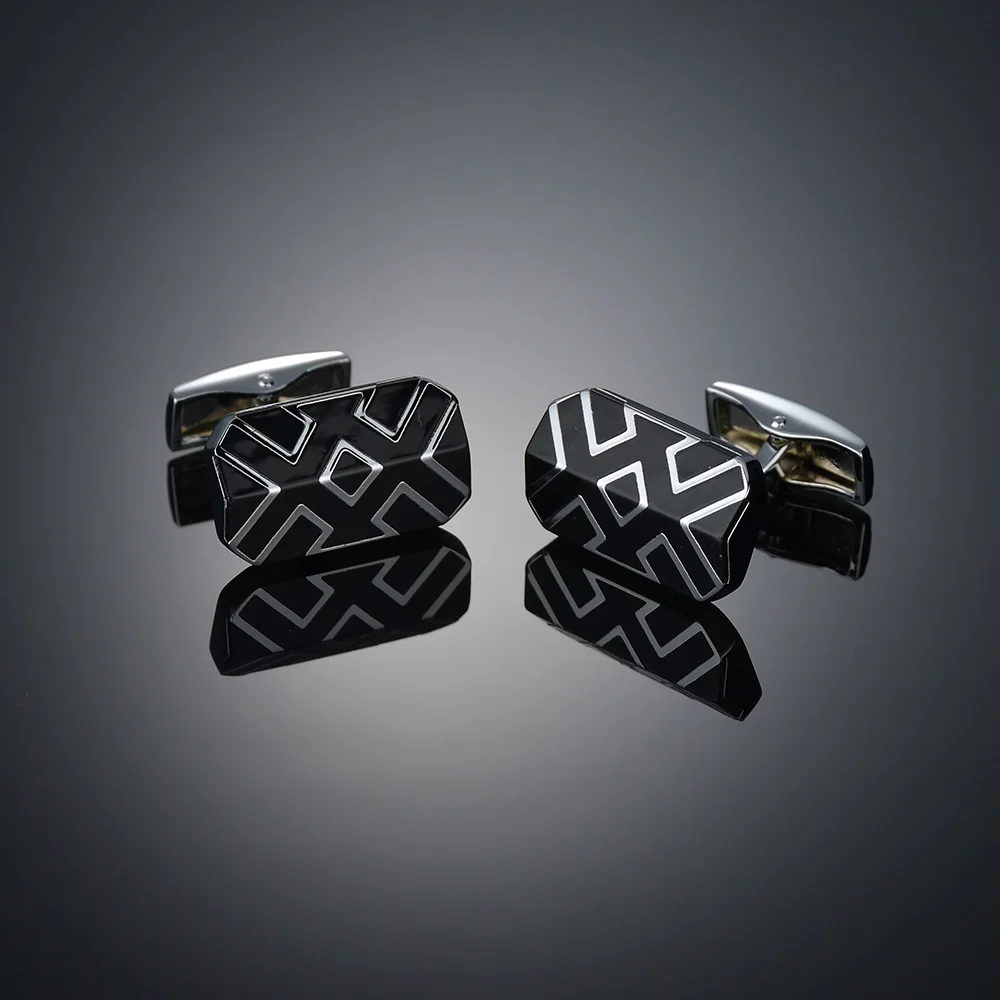 

Французская Мужская рубашка, запонки, черные манжеты, звеньевая пуговица, мужские высококачественные роскошные свадебные формальные делов...