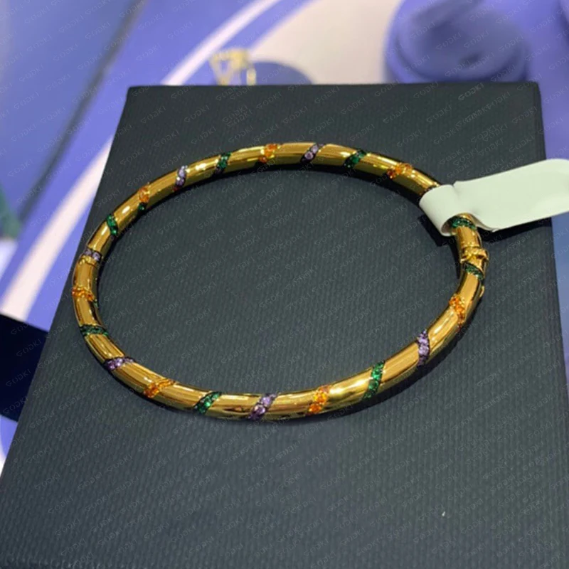 GODKI роскошный брендовый браслет золотого цвета высокое качество многоцветный