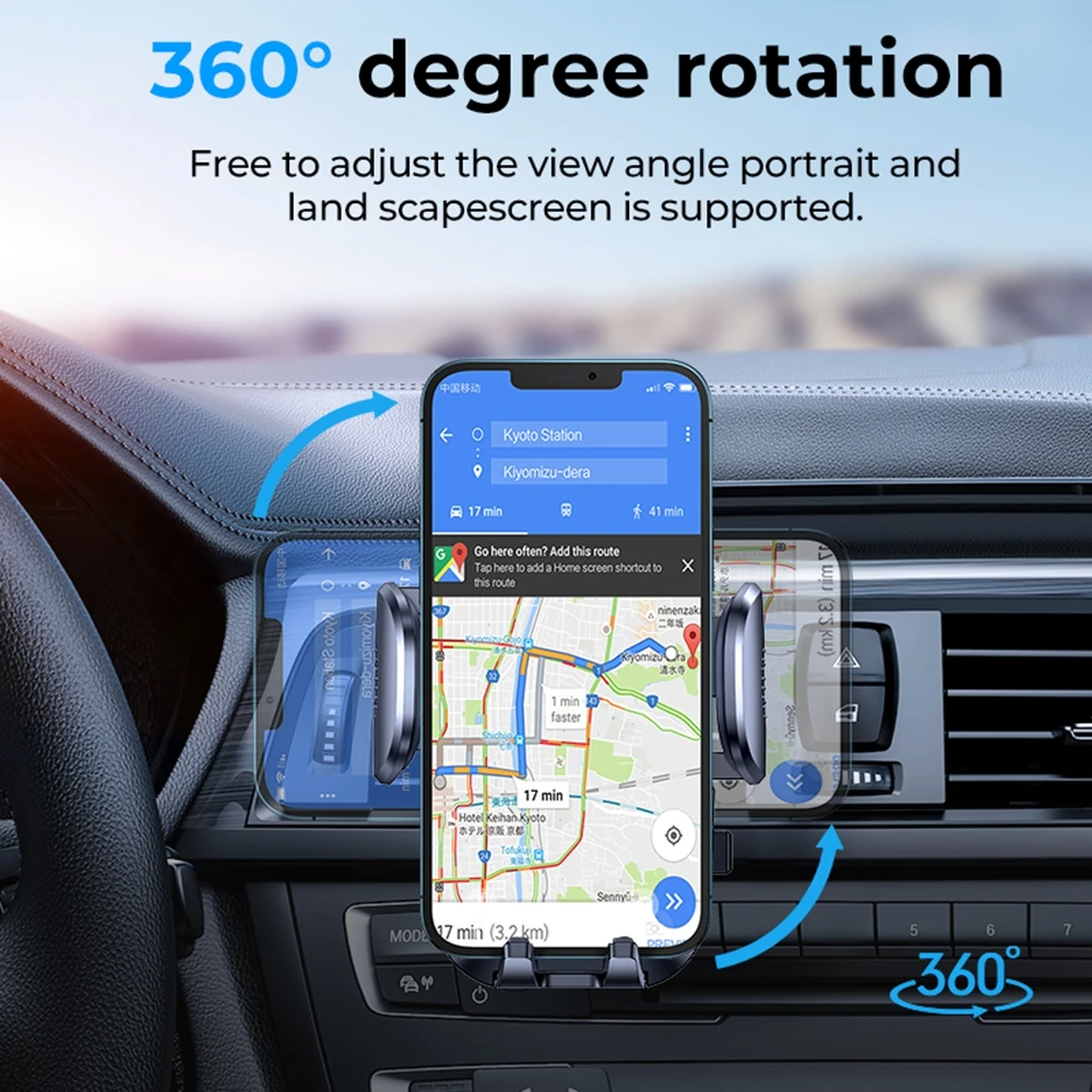 joyroom 15w qi car phone holder wireless fast charging mobile phone holder sucker mount stand for iphone 12 pro samsung huawei free global shipping