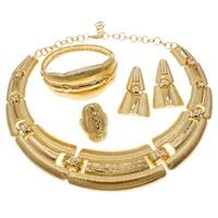 latest luxury italian gold jewelry set brazilian gold wedding big jewelry sets woman party necklace jewellery set h0003