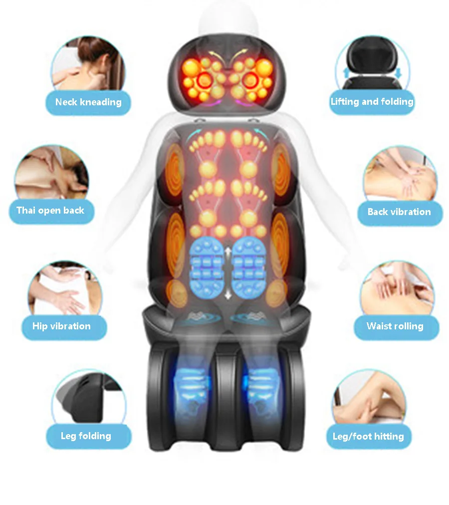 Электрический массажный стул для всего тела Массажная подушка шеи спины талии