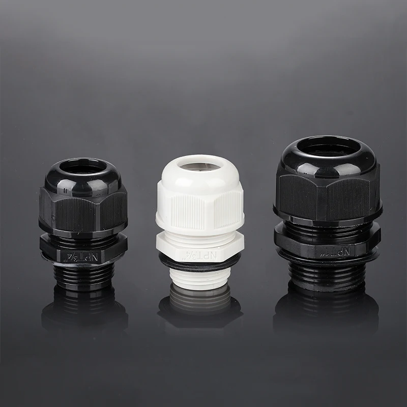 

10Pcs White Black Waterproof Nylon Plastic Cable Gland Connector IP68 PG7 PG9 PG11 PG13.5 PG16