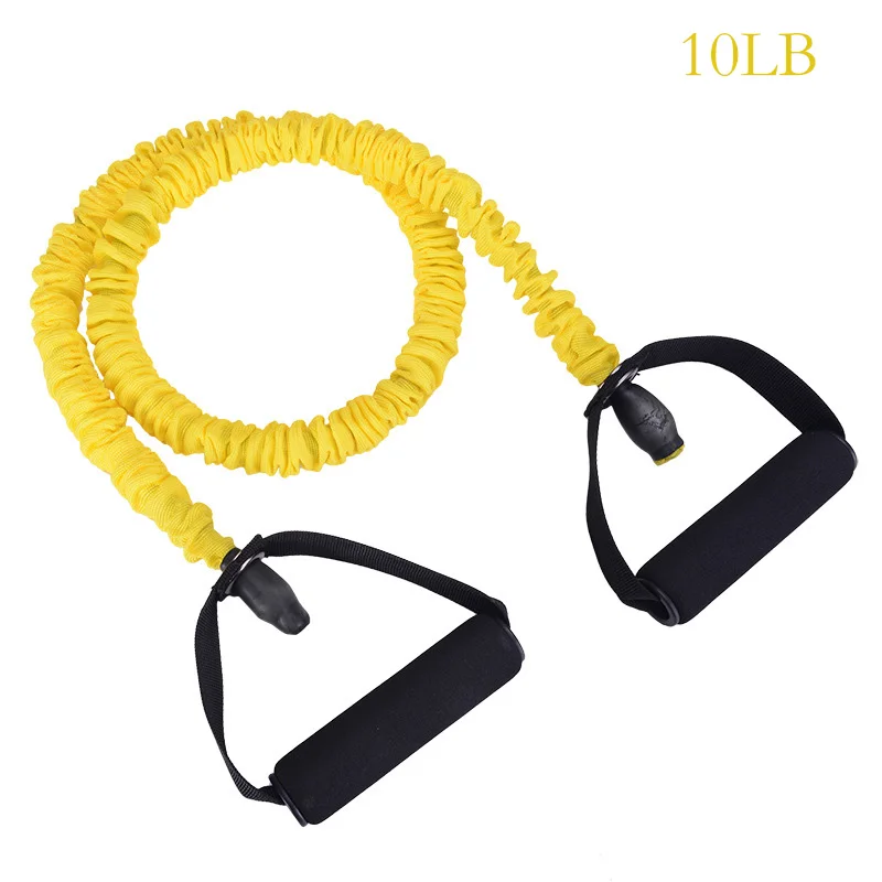 Resistance Bands 1pc Elasticity Tubes Fitness Yoga Equipment Exercise Elastic Handle 5 Colors Material Latex Pull Rope 10LB-30LB |