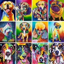 GATYZTORY DIY Painting By Numbers Color Dogs Animals Drawing By Numbers Modern Wall Art Painting & Calligraphy Home Decor