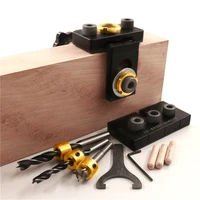 woodworking pocket hole jig 3 in 1 adjustable doweling jig with 815mm drill bit for drilling guide locator puncher diy tools