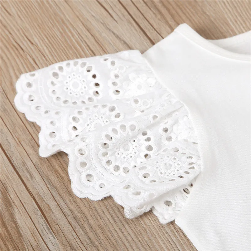 

Girls Summer Clothing 2Pcs Casual Ruffle Tops+Shorts Strap Outfits Sweet Kids Birthday Party Clothes Sets For 3 4 5 6 7 Years