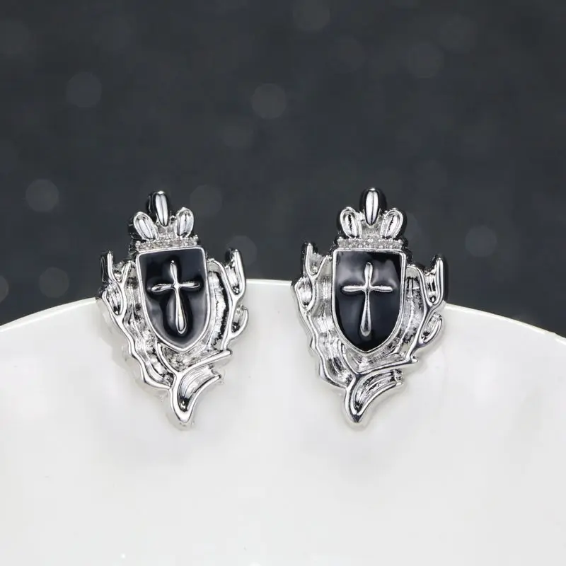 1 пара крест щит деловой костюм воротник рубашки нагрудные булавки брошь советы