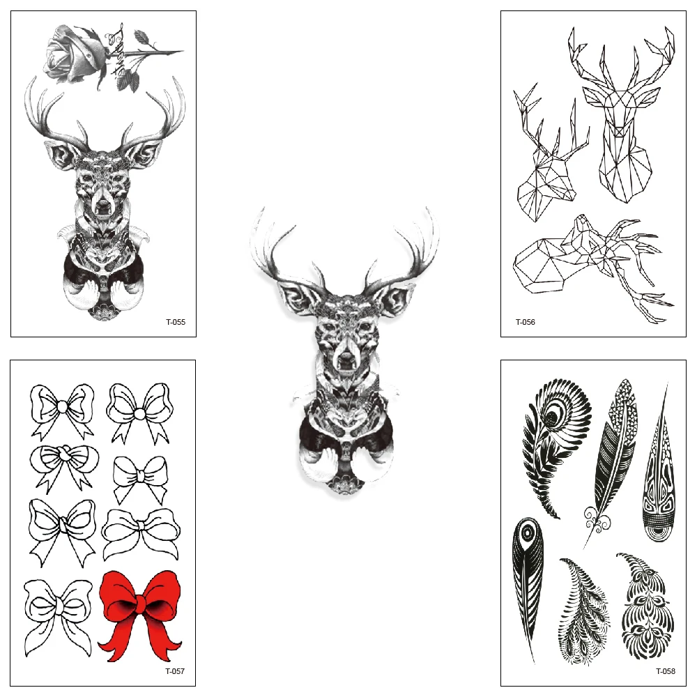 

Wholesale 100 piece/lot waterproof Fake temporary tattoo Water Transfer Panda Sticker man woman Beauty Sexy Body Art T046-070