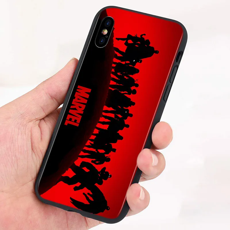 Silicone Cover Marvel Logo For Apple iPhone 13 12 Mini 11 Pro XS MAX XR X 8 7 Plus SE 6S Phone Case