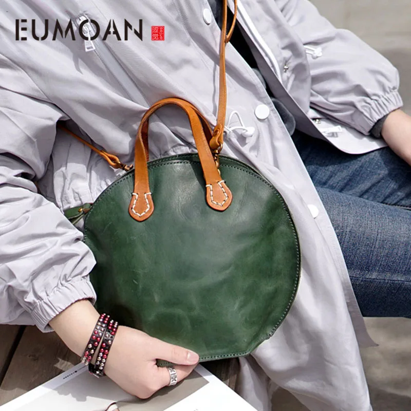 

Lady Leather handmade fashion handbag, tanning cowhide retro color making old shell bag, female crossbody bag