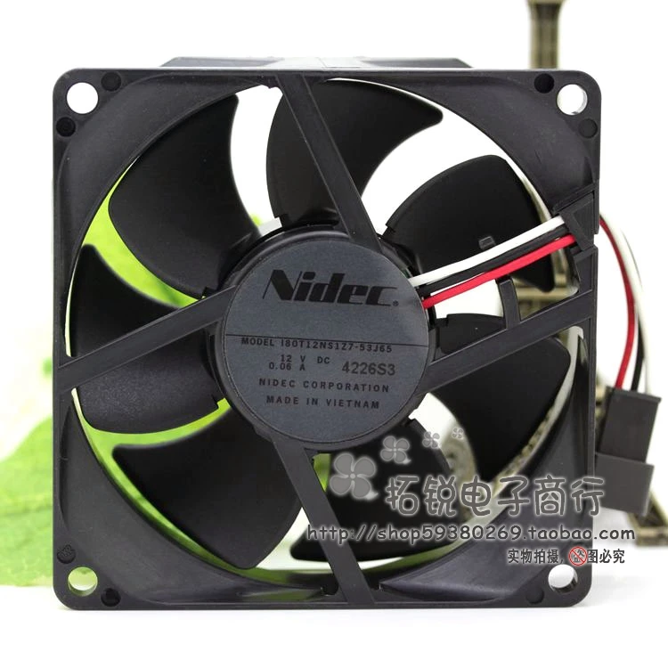 I80T12NS1Z7 53J65 8 см/8 см 12V 0.06A Nidec тихий Питание PC чехол вентилятор|Кулеры и системы