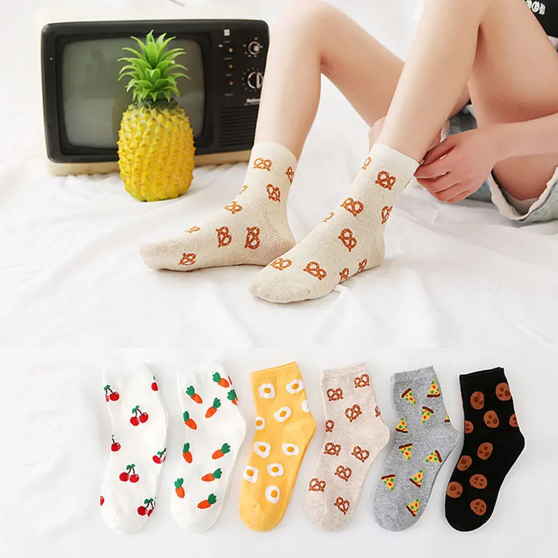 

Women Happy Funny Socks Printed Socks Socks With Sushi Cotton Socks Hosiery Fruit Printed Harajuku Ankle Food Socks Street Socks