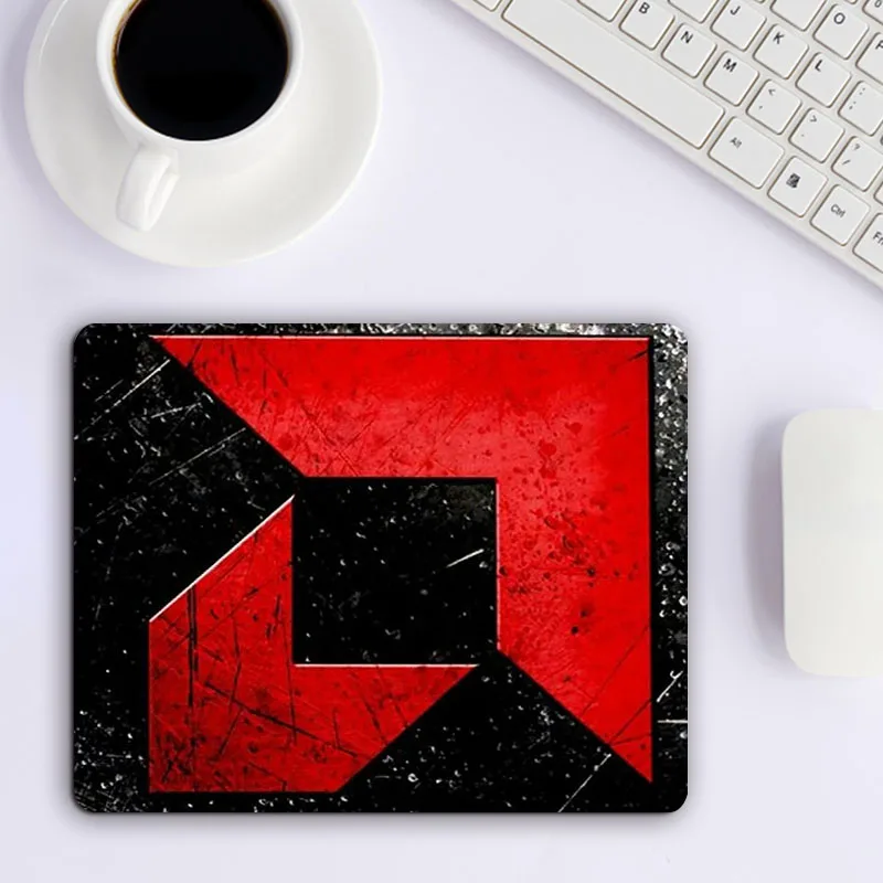 

Small Mouse Pad With Brand's Logo of AMD PC Gamer Cabinet Keyboards Accessories Mausepad Rubber Mat Mousepad Anime Rug Stitch