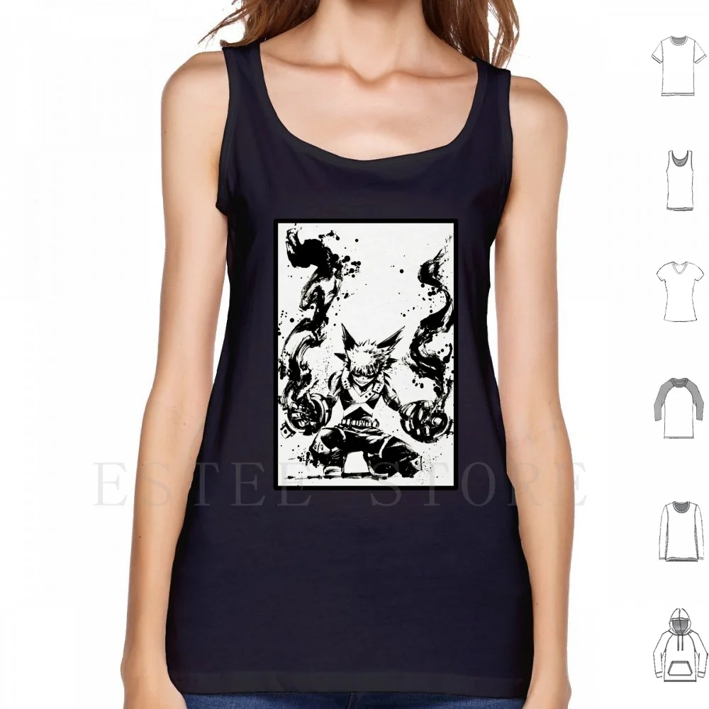 

Katsuki Bakugou Ink Splatter Tank Tops Vest Sleeveless Katsuki Bakugou Bakugo King Explosion Murder Explosion Ink