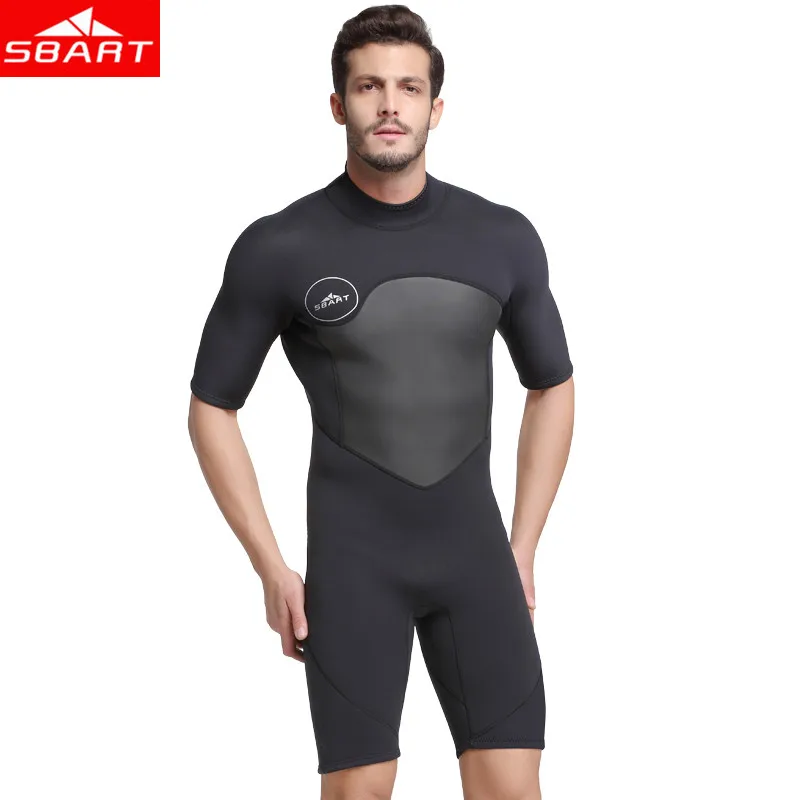 

2MM for Surf Suit Warm Triathlon Diving Men Swimming Sleeve Short Wetsuit Snorkeling Neoprene Bathing Wetsuit SBART Scuba Keep W