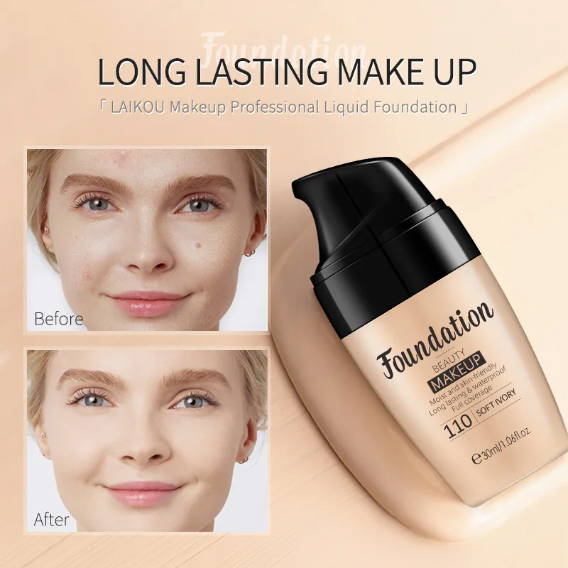 

LAIKOU Invisible Pores Liquid Foundation Cream Oil Control Waterproof Long Base Moisture Conceal Blemishes Primer Under Makeup