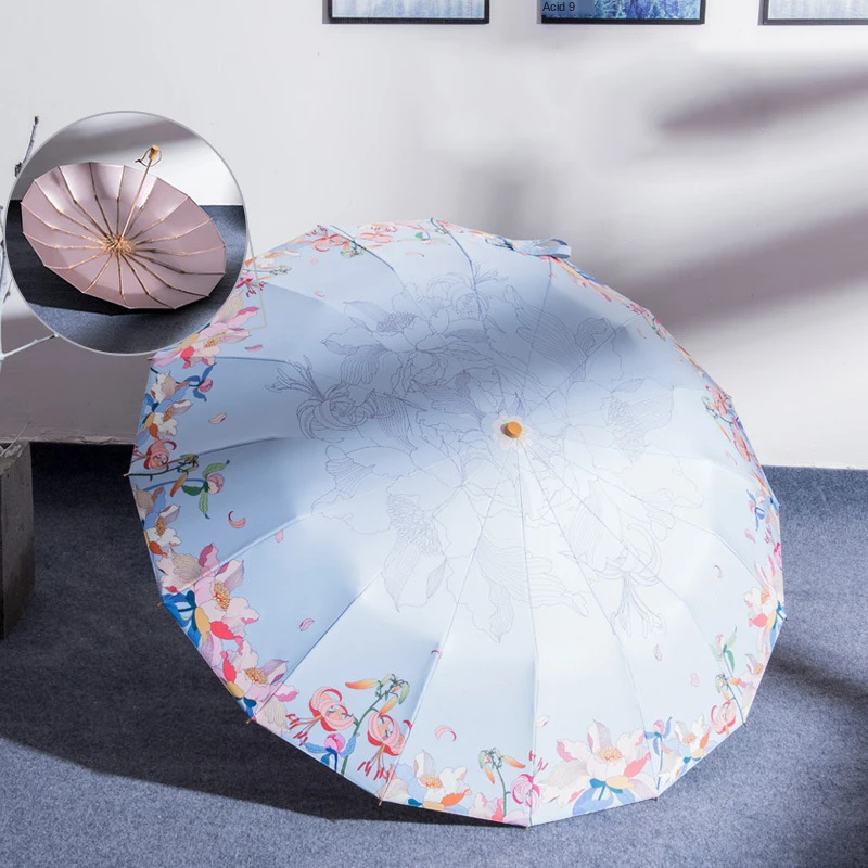 Зонт женский складной с защитой от УФ излучения зонтик дождя ветрозащитный