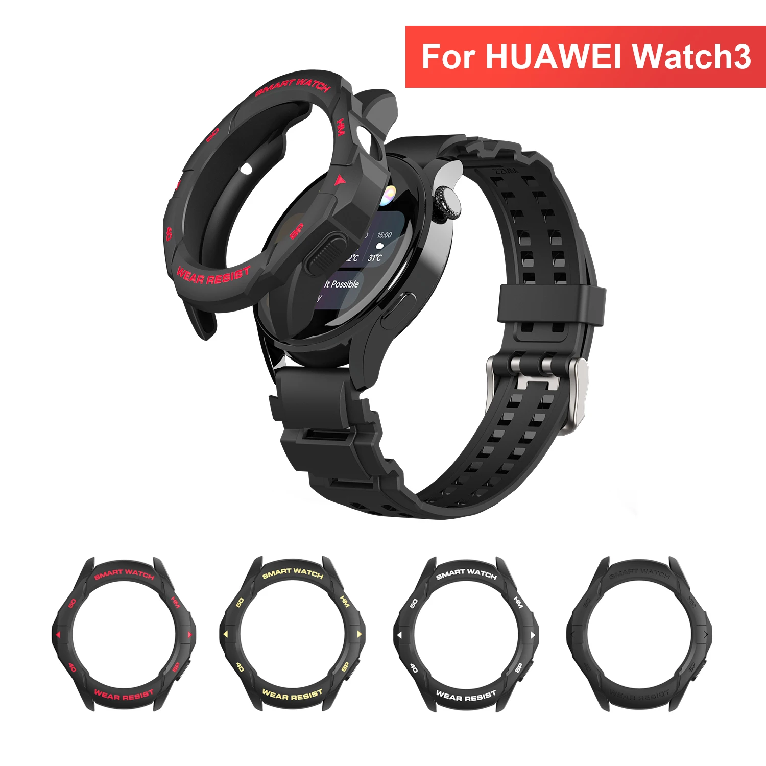 Чехол SIKAI для умных часов Huawei Watch 3, защитный чехол, защитный чехол, аксессуары, защитный чехол из ТПУ, чехлы-бамперы чехол