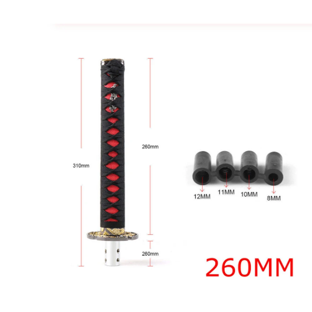 

The New Universal 200MM/260MM JDM Katana Samurai Sword Shift Knob Shifter with Adapters Gear Shift Knob Car gear head