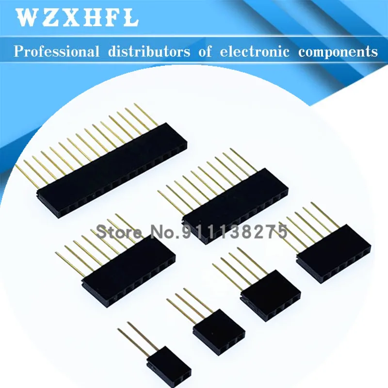 10 шт. 2/3/4/6/8/10/15 пин 2 54 мм штабелируемые длинные ножки Femal Header для Arduino Shield