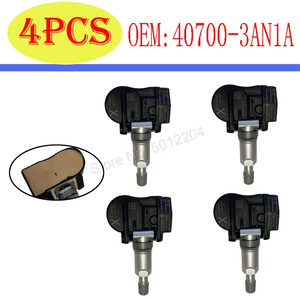 Датчик системы мониторинга давления в шинах, TPMS 40700-3AN1A для Nissan Juke Cube Versa Leaf Sentra, 4 шт.