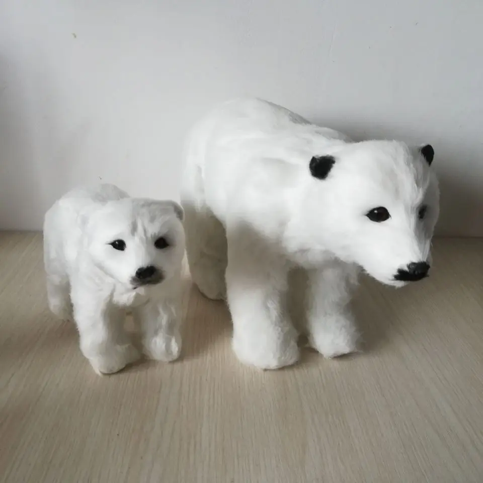 Modelo de oso polar de imitación de animales, juguete de artesanía de polietileno y pelo, accesorios de decoración, regalo d0114