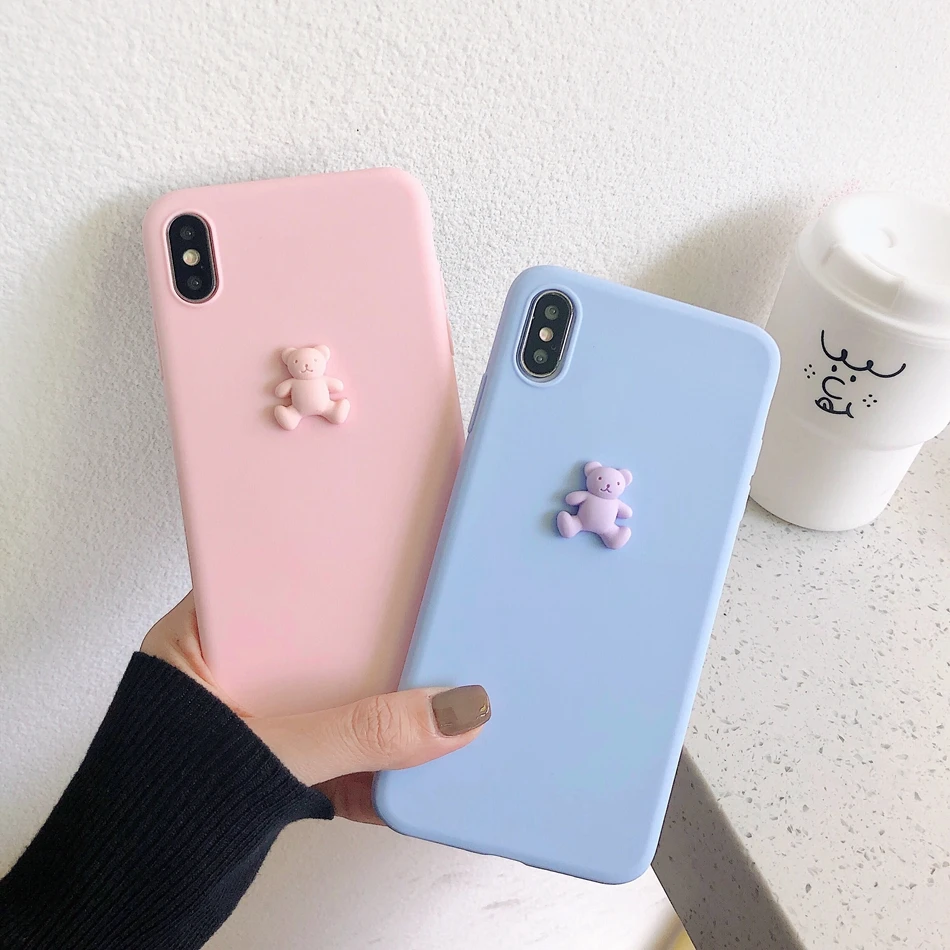 For Xiaomi Note 10 Lite cc9 Mi 9 Pro A3 lite 9se 9t 3D Banana Peach Bear Cartoon DIY Phone Case Redmi Prime 9C 9a Cover |